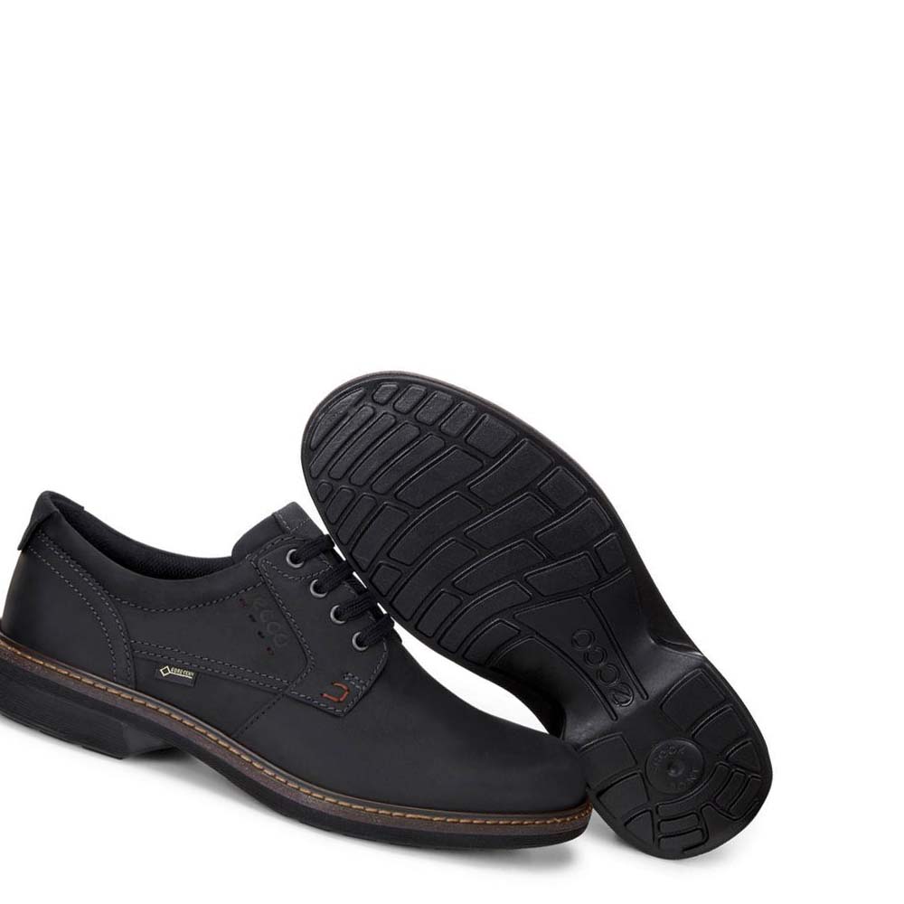 Férfi Ecco Turn Gtx Plain Toe Tie Ruha Cipő Fekete | HU 536VRW